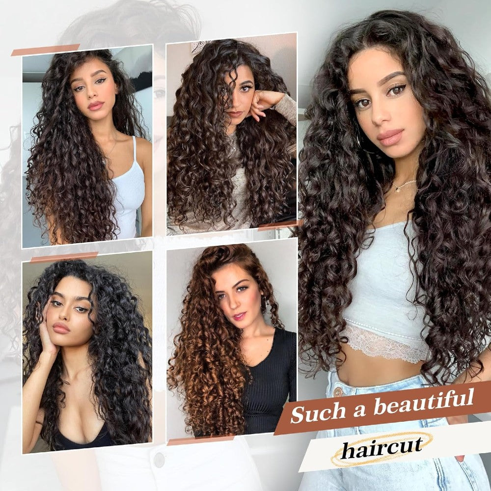 Natural Curly Hair 4-Piece Clip-In Extensions Synthetic Hair 20-inch for Instant Volume & Length