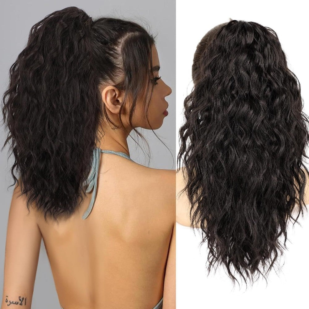 Long Natural Wavy Ponytail Extension Clip for Women 20 Inch Synthetic Hairpiece Claw Clip On