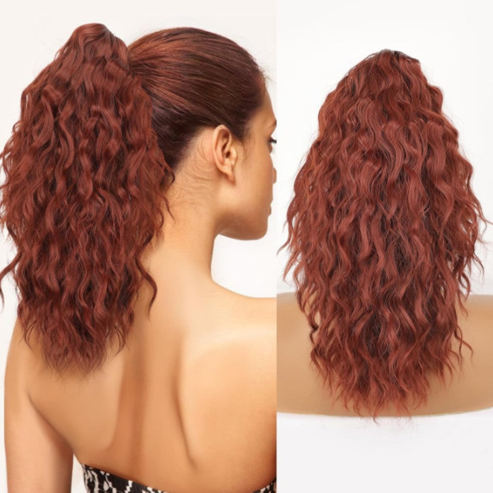 Long Natural Wavy Ponytail Extension Clip for Women 20 Inch Synthetic Hairpiece Claw Clip On