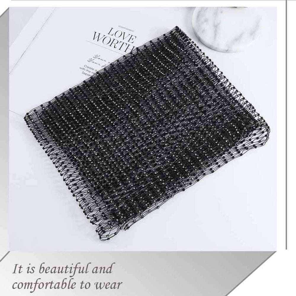 Rhinestone Mesh Head Wrap Sparkling Crystal Hair Scarf for Women Elegant Headpiece