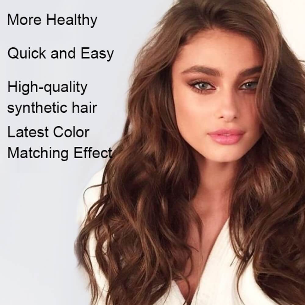 Luxurious Wavy Clip-In Synthetic Hair Extensions Heat-Friendly Instant Volume Lightweight Natural Look Easy to Attach