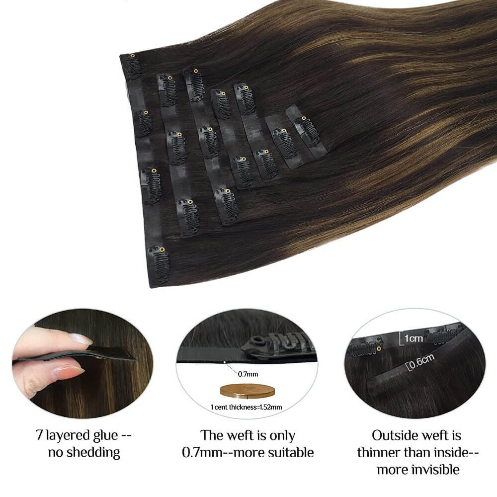 Wavy Clip-in Hair Extensions 6pcs Synthetic Hair 22-inch Extensions for Instant Volume & Length
