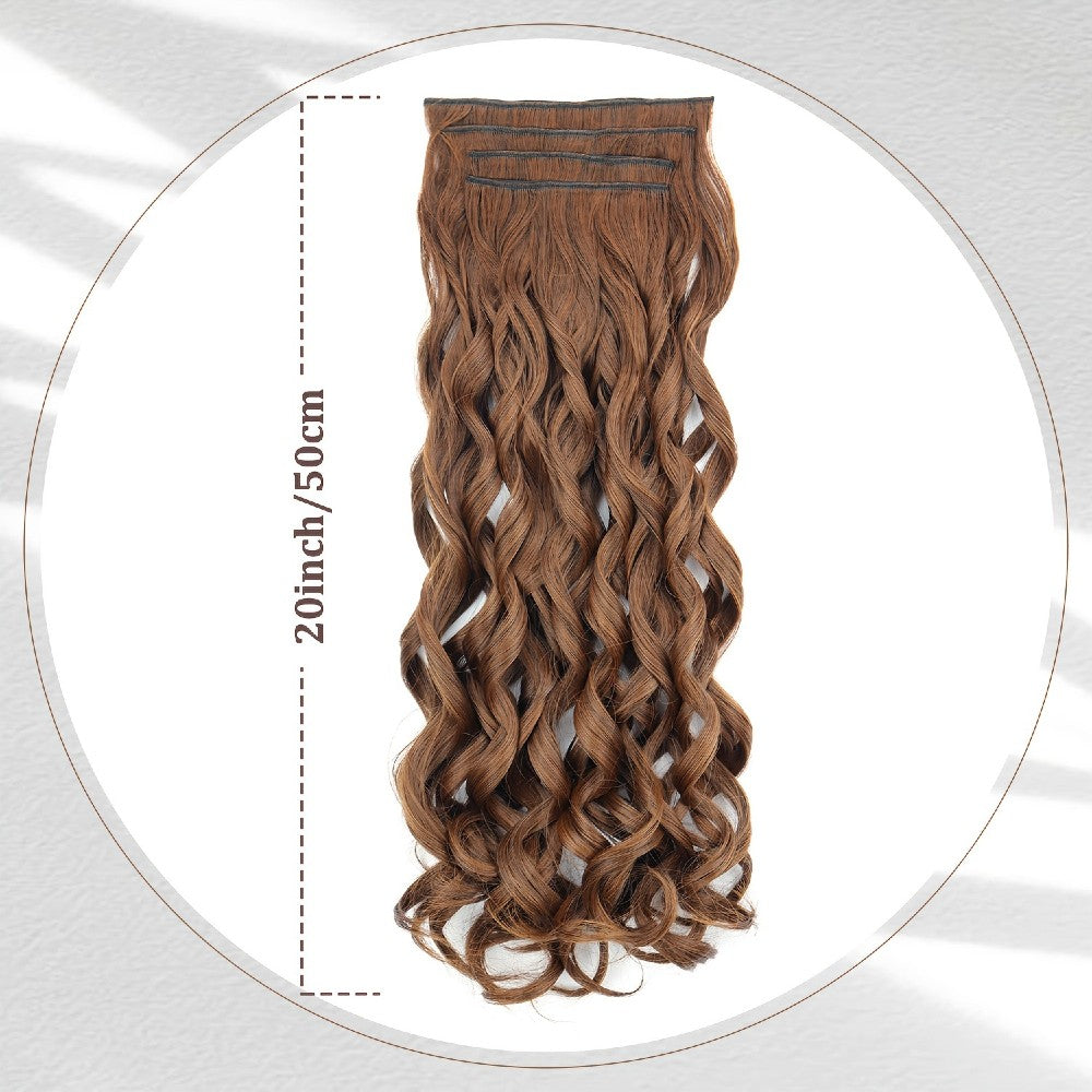Wavy Clip-in Hair Extensions 4 pcs Synthetic Hair 20-inch Extensions for Instant Volume & Length