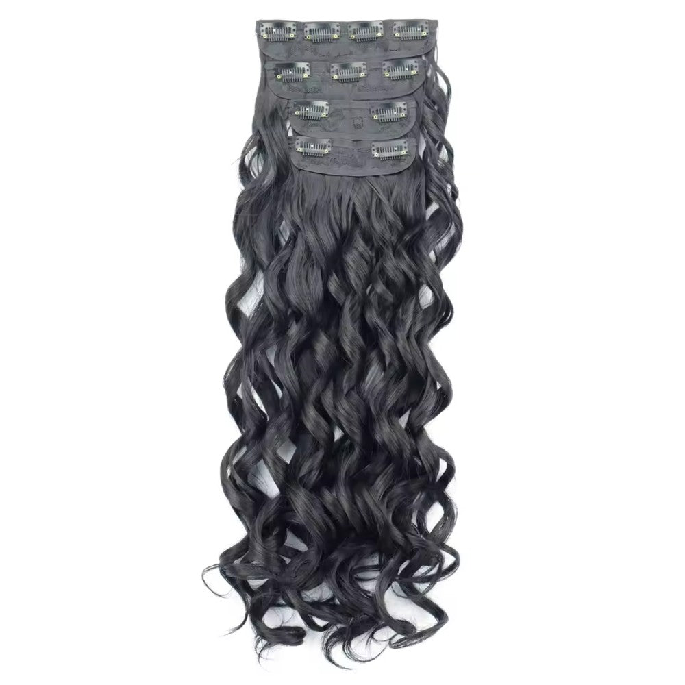 Wavy Clip-in Hair Extensions 4 pcs Synthetic Hair 20-inch Extensions for Instant Volume & Length
