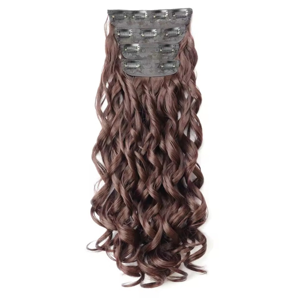 Wavy Clip-in Hair Extensions 4 pcs Synthetic Hair 20-inch Extensions for Instant Volume & Length
