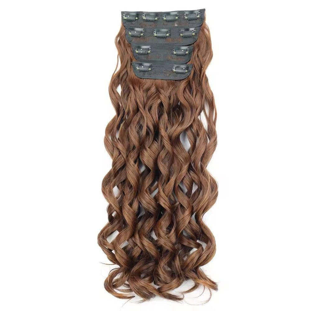 Wavy Clip-in Hair Extensions 4 pcs Synthetic Hair 20-inch Extensions for Instant Volume & Length