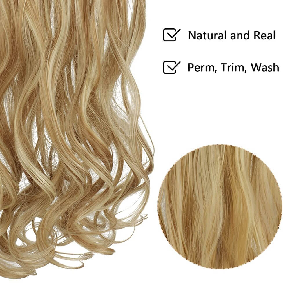 Wavy Clip-in Hair Extensions 6pcs Synthetic Hair 22-inch Extensions for Instant Volume & Length