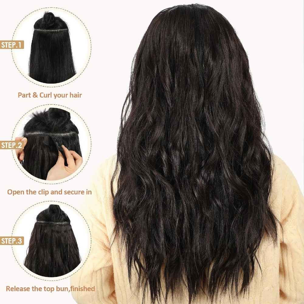 Straight Clip-in Hair Extensions 6pcs Synthetic Hair 22-inch Extensions for Instant Volume & Length