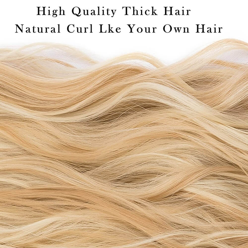 Luxurious Wavy Clip-In Synthetic Hair Extensions Heat-Friendly Instant Volume Lightweight Natural Look Easy to Attach