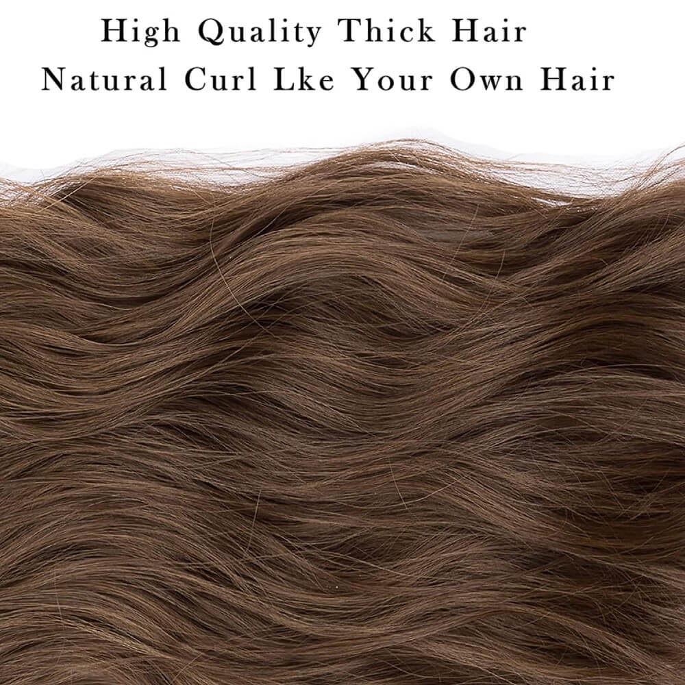 Luxurious Wavy Clip-In Synthetic Hair Extensions Heat-Friendly Instant Volume Lightweight Natural Look Easy to Attach