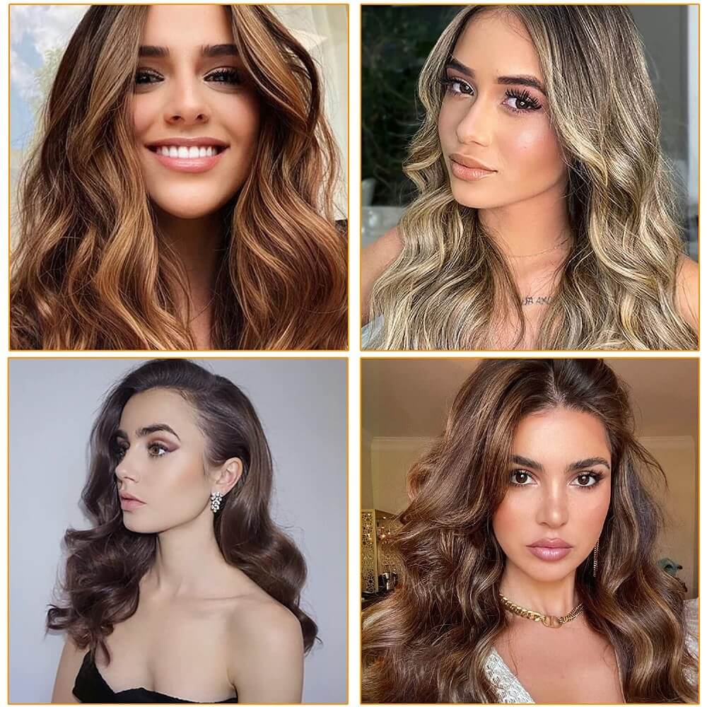 Luxurious Wavy Clip-In Synthetic Hair Extensions Heat-Friendly Instant Volume Lightweight Natural Look Easy to Attach