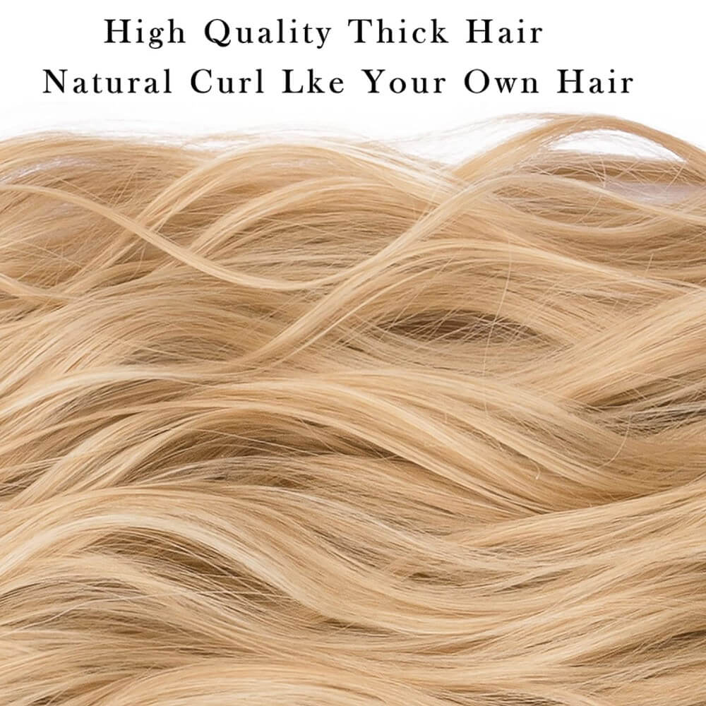 Luxurious Wavy Clip-In Synthetic Hair Extensions Heat-Friendly Instant Volume Lightweight Natural Look Easy to Attach