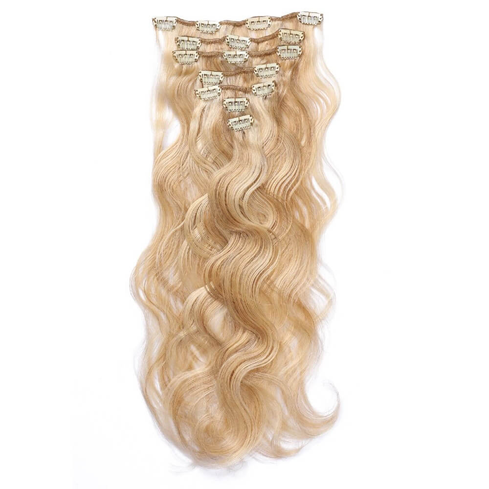 Luxurious Wavy Clip-In Synthetic Hair Extensions Heat-Friendly Instant Volume Lightweight Natural Look Easy to Attach