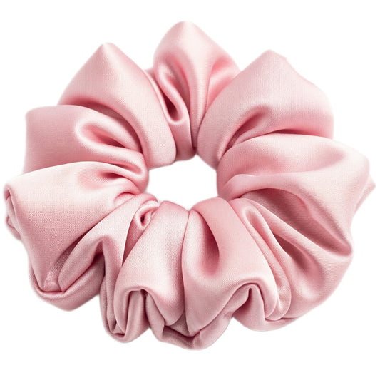 Silk Hair Scrunchie Gentle Damage-Free Elastic for Healthy Hair 100% Real Silk - Pink