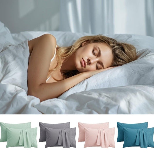Premium Bamboo Pillowcases 2 Pack Cooling & Hypoallergenic Lyocell Bedding 100% Organic Bamboo Silk for Hair and Skin