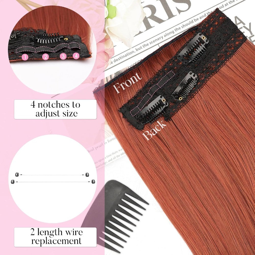 Invisible Wire/Clip-In Hair Extensions 20 inch Natural Wavy Secure Max Volume Seamless Halo Design