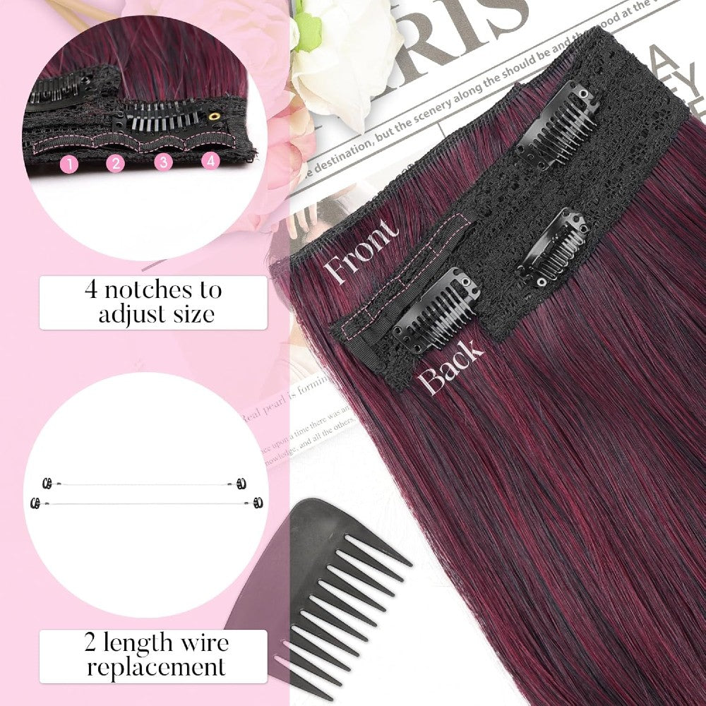 Invisible Wire/Clip-In Hair Extensions 20 inch Natural Wavy Secure Max Volume Seamless Halo Design