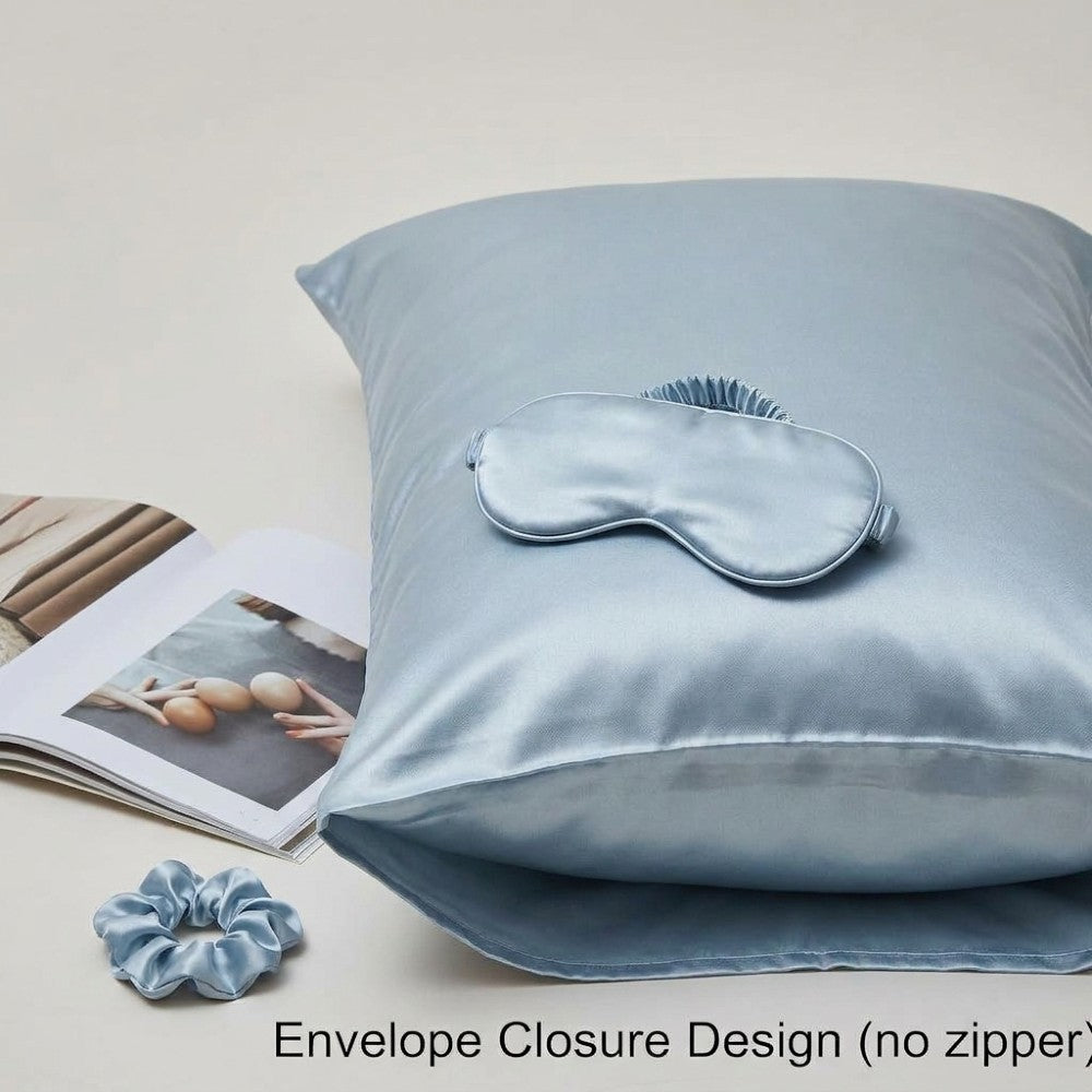 Luxury 100% Pure Mulberry Silk Sleep Set – Silk Pillowcase, Eye Mask & Hair Scrunchie Gift Set
