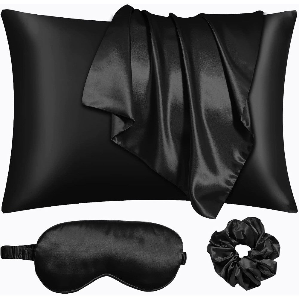 Luxury 100% Pure Mulberry Silk Sleep Set – Silk Pillowcase, Eye Mask & Hair Scrunchie Gift Set