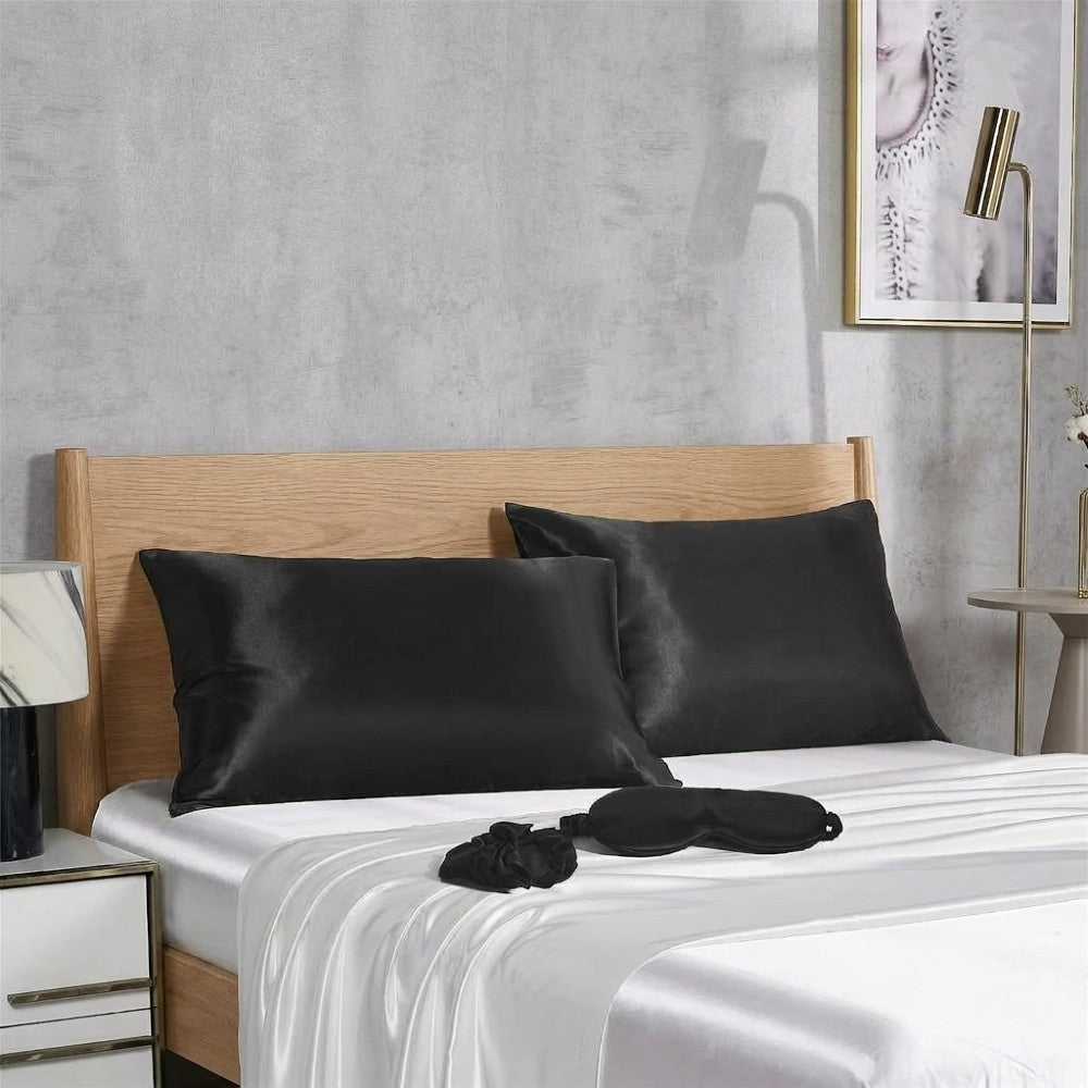 Luxury 100% Pure Mulberry Silk Sleep Set – Silk Pillowcase, Eye Mask & Hair Scrunchie Gift Set