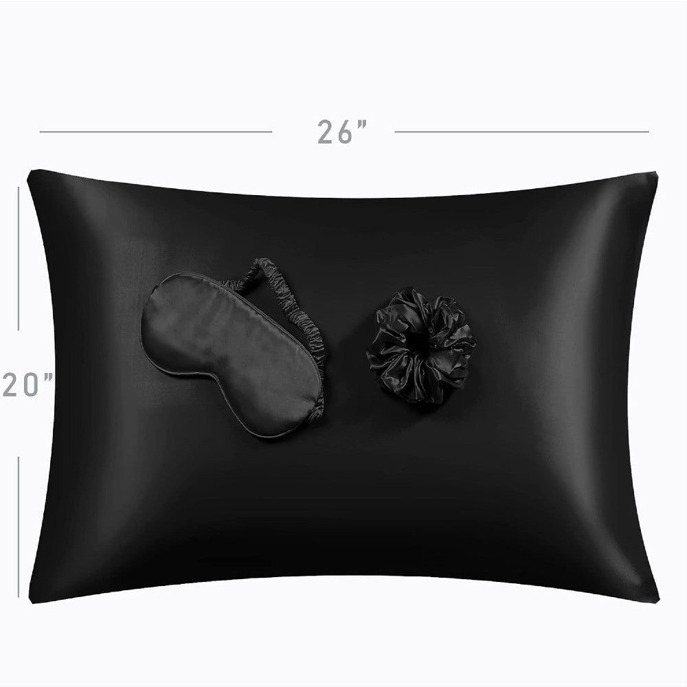 Luxury 100% Pure Mulberry Silk Sleep Set – Silk Pillowcase, Eye Mask & Hair Scrunchie Gift Set