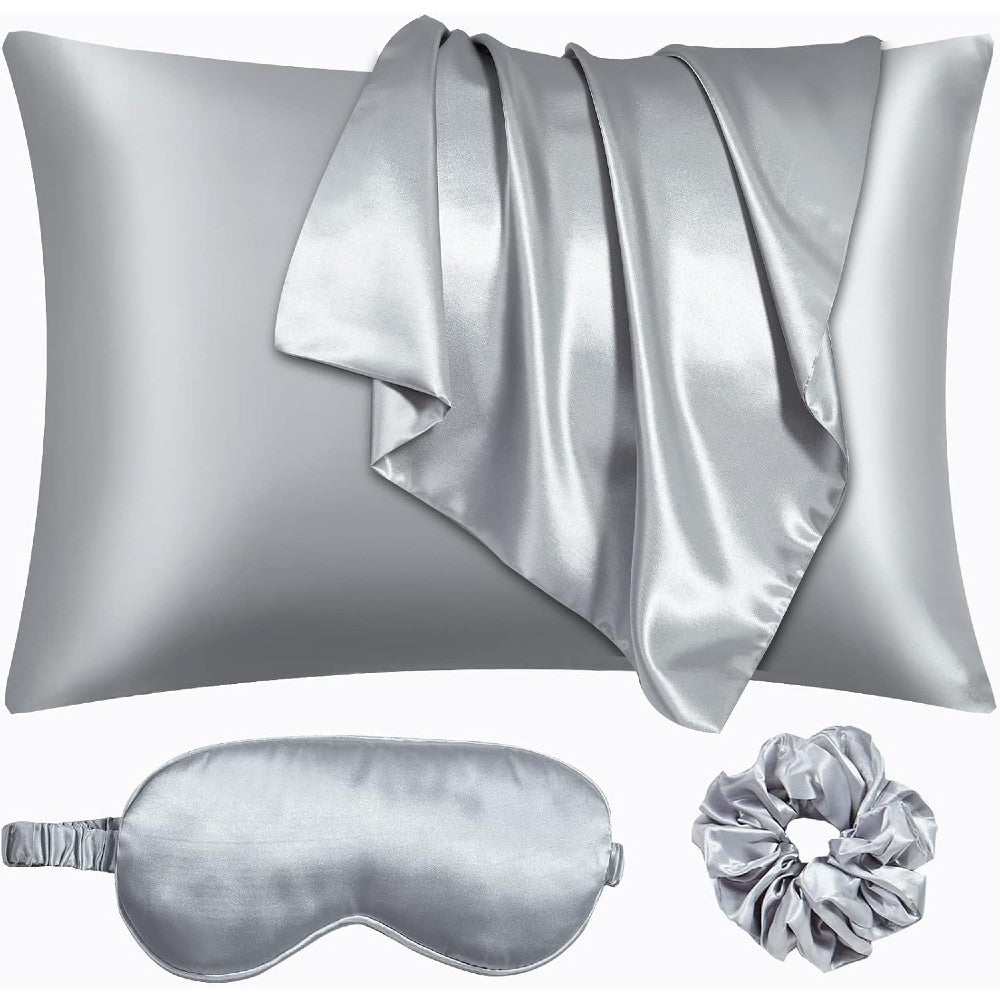 Luxury 100% Pure Mulberry Silk Sleep Set – Silk Pillowcase, Eye Mask & Hair Scrunchie Gift Set