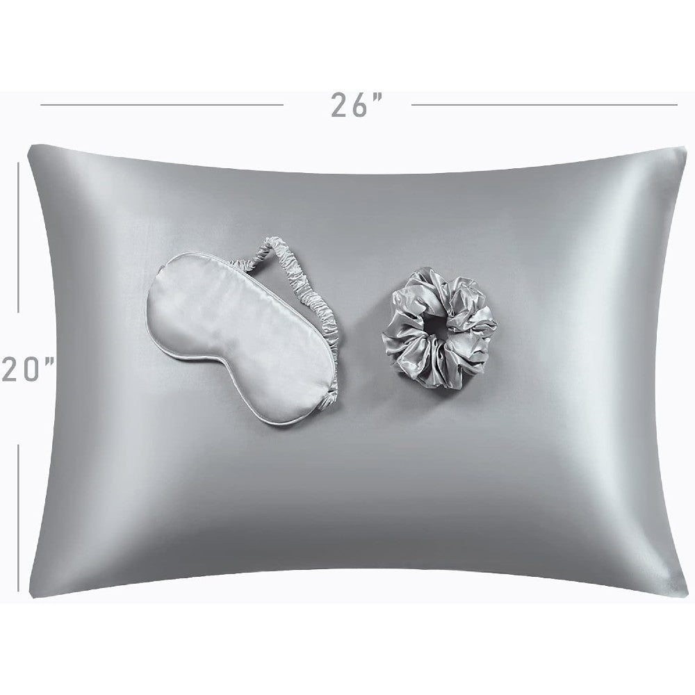 Luxury 100% Pure Mulberry Silk Sleep Set – Silk Pillowcase, Eye Mask & Hair Scrunchie Gift Set