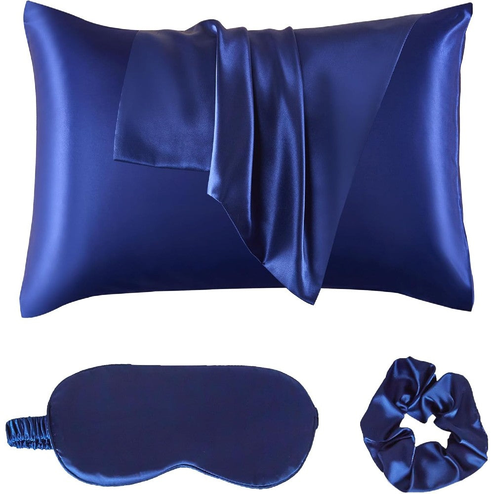 Luxury 100% Pure Mulberry Silk Sleep Set – Silk Pillowcase, Eye Mask & Hair Scrunchie Gift Set