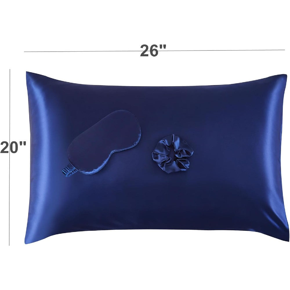 Luxury 100% Pure Mulberry Silk Sleep Set – Silk Pillowcase, Eye Mask & Hair Scrunchie Gift Set