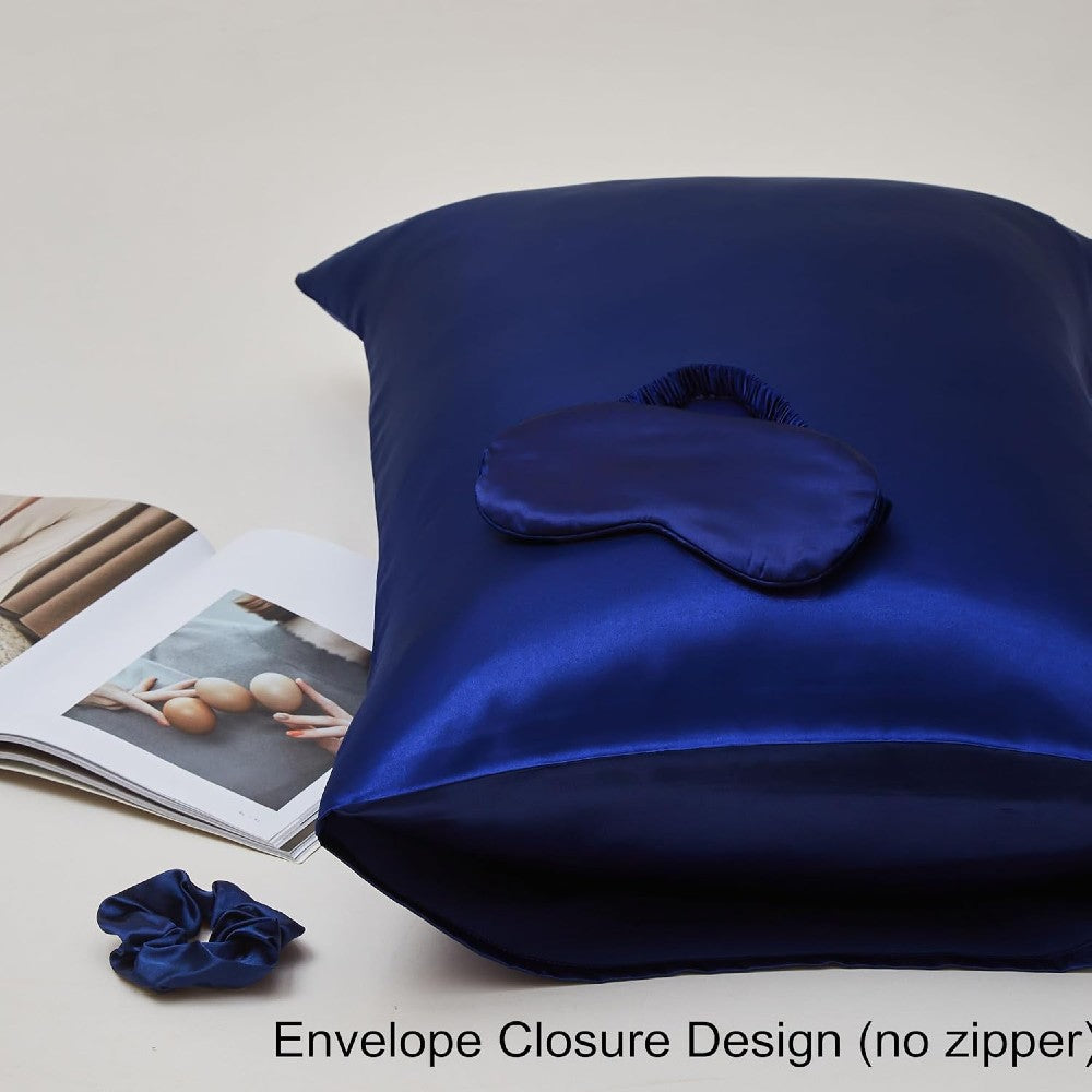 Luxury 100% Pure Mulberry Silk Sleep Set – Silk Pillowcase, Eye Mask & Hair Scrunchie Gift Set