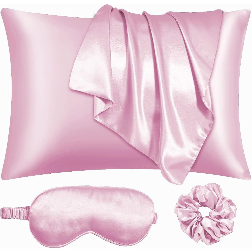 Luxury 100% Pure Mulberry Silk Sleep Set – Silk Pillowcase, Eye Mask & Hair Scrunchie Gift Set