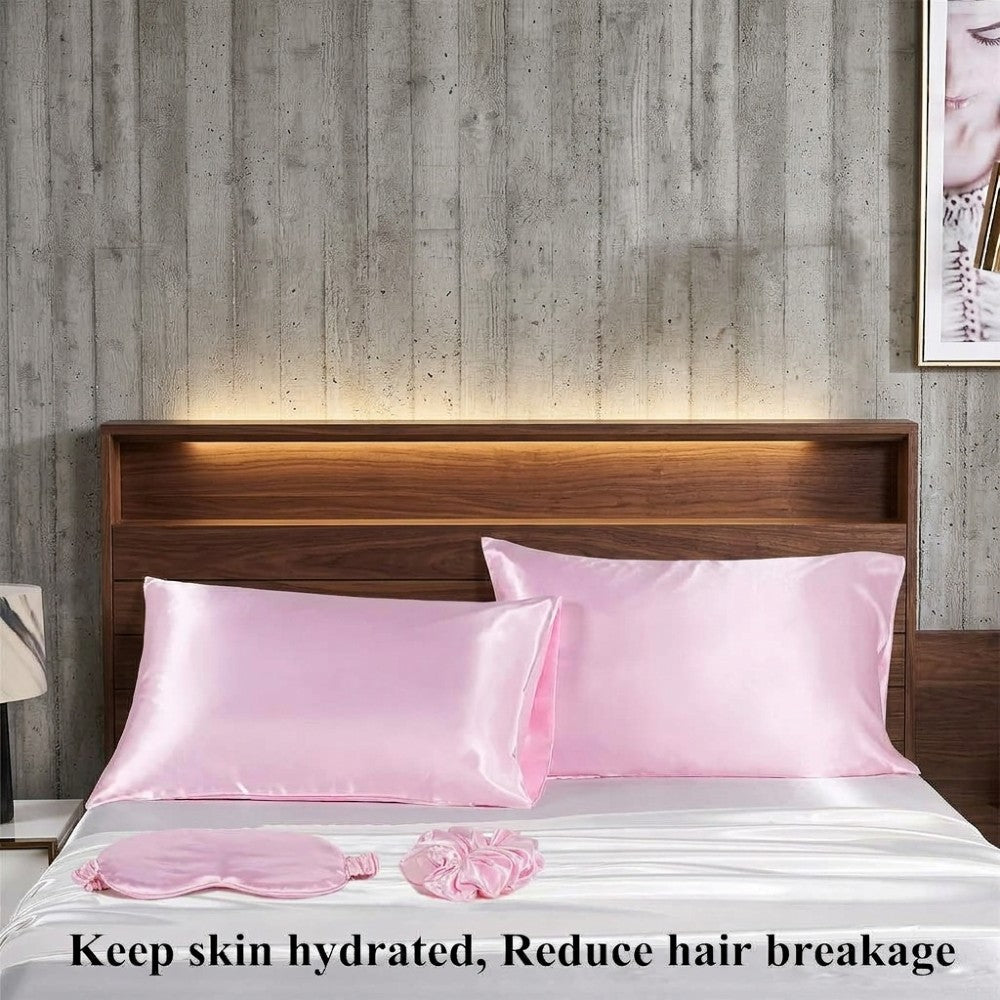 Luxury 100% Pure Mulberry Silk Sleep Set – Silk Pillowcase, Eye Mask & Hair Scrunchie Gift Set