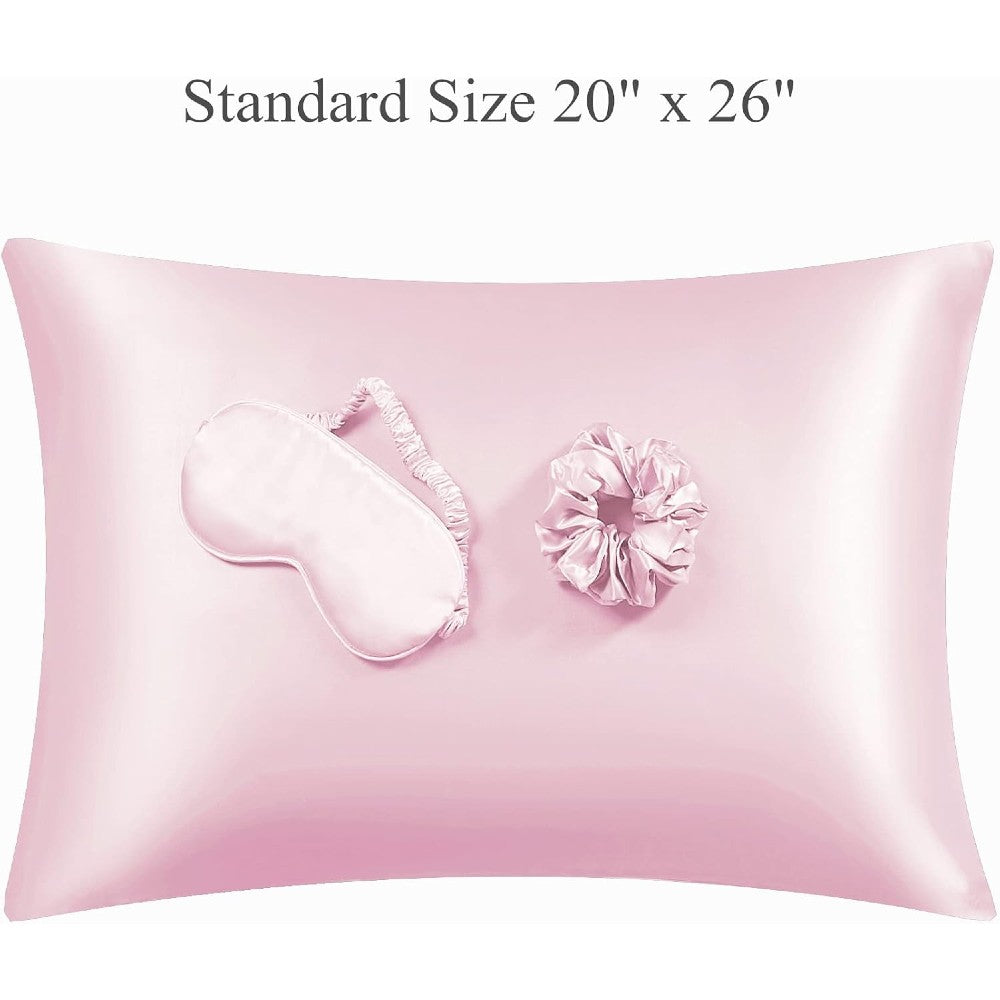 Luxury 100% Pure Mulberry Silk Sleep Set – Silk Pillowcase, Eye Mask & Hair Scrunchie Gift Set