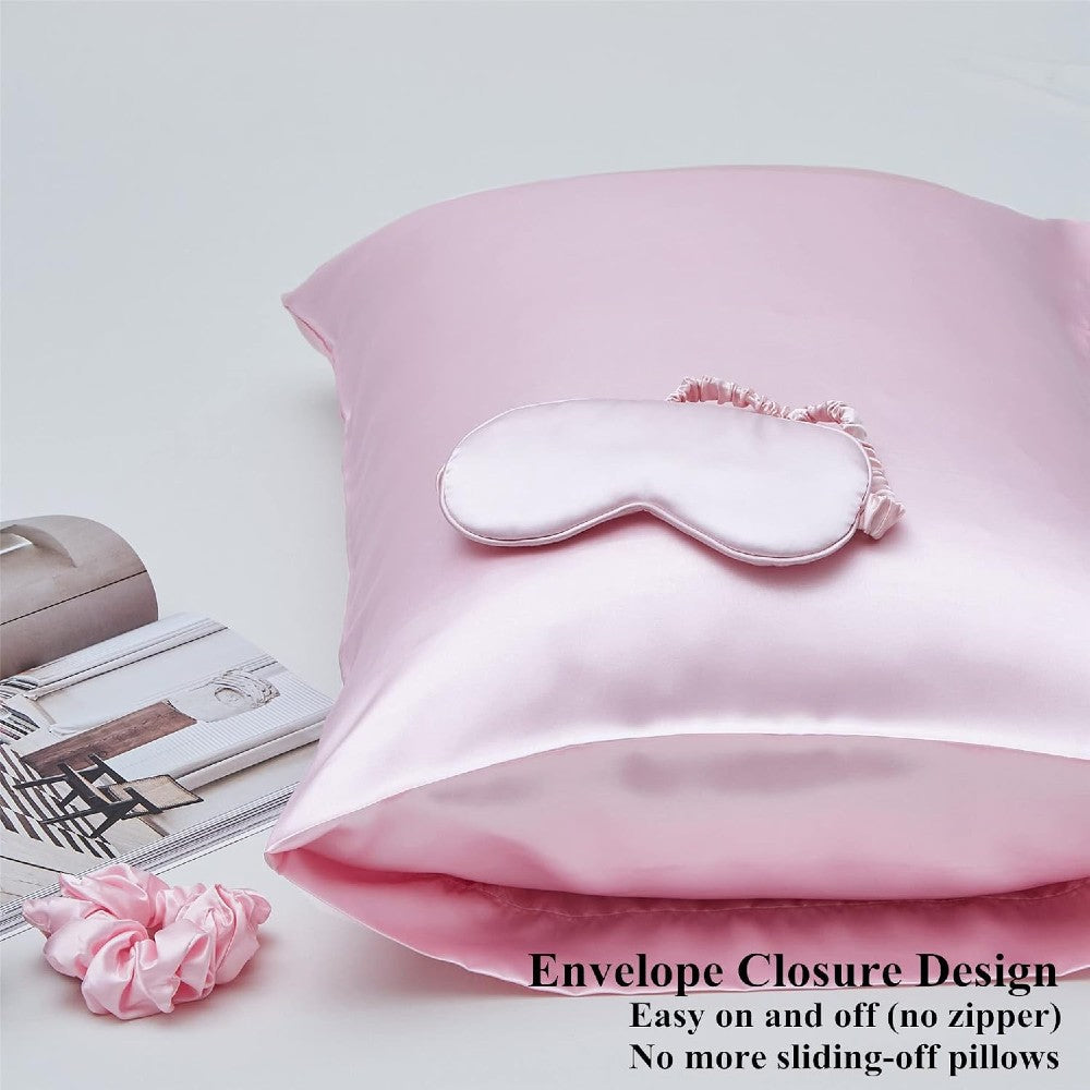 Luxury 100% Pure Mulberry Silk Sleep Set – Silk Pillowcase, Eye Mask & Hair Scrunchie Gift Set