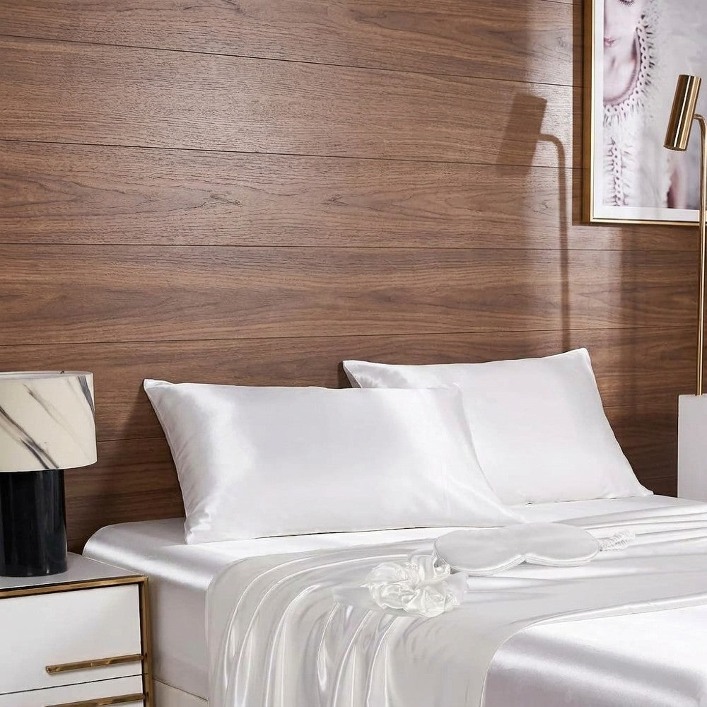 Luxury 100% Pure Mulberry Silk Sleep Set – Silk Pillowcase, Eye Mask & Hair Scrunchie Gift Set