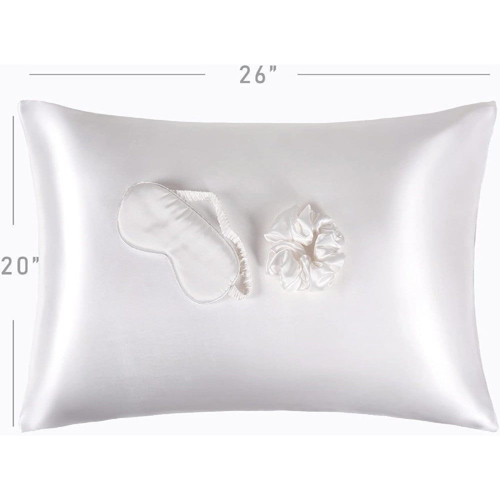 Luxury 100% Pure Mulberry Silk Sleep Set – Silk Pillowcase, Eye Mask & Hair Scrunchie Gift Set